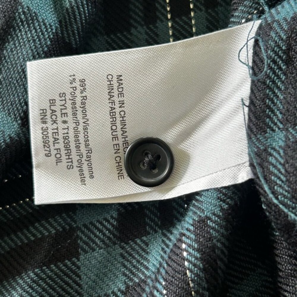 Thread And Supply Button Down Blouse Plaid Metall… - image 6